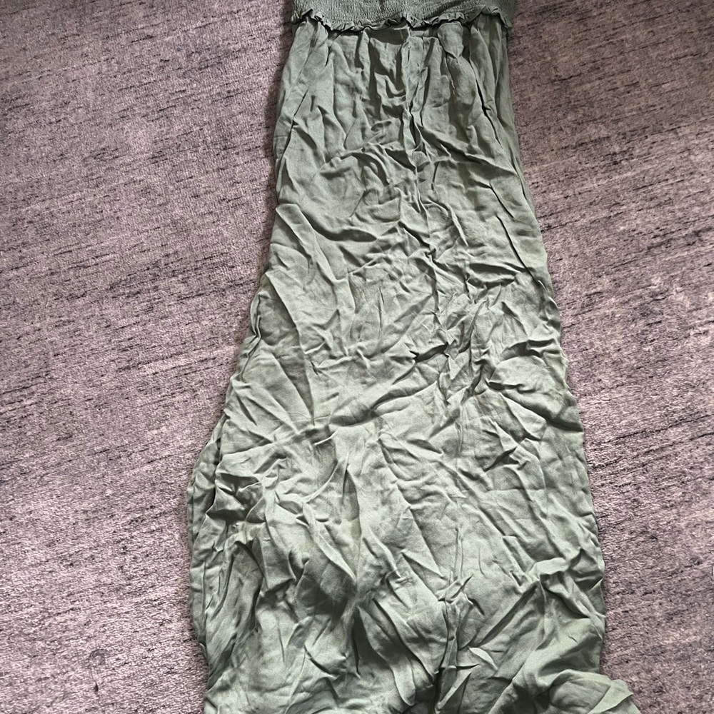Forever 21 Green Strapless Slip Maxi Dress